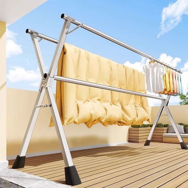 Foldable Clothes Rack Garment Rack Laundry Drying Hanger with 20 Hooks