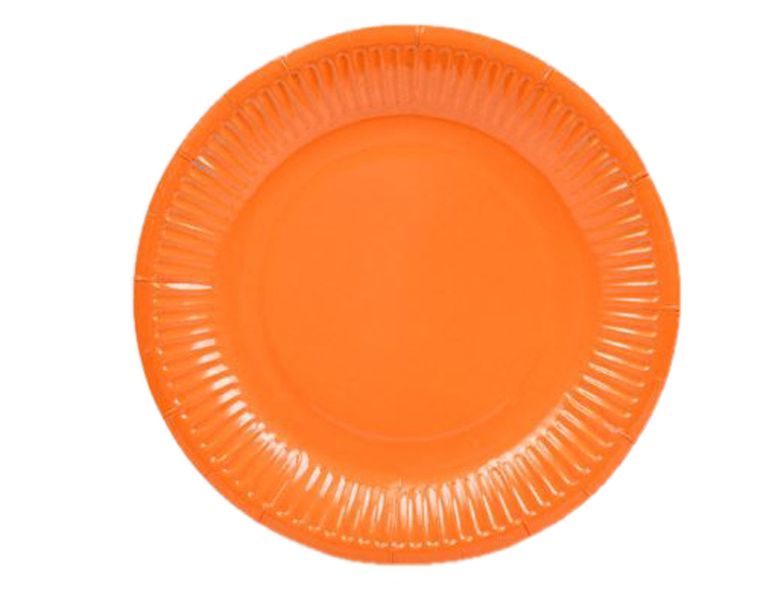 G4A - Round Paper Plate - Orange - Set of 20