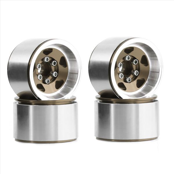 4PCS 1.0 Inch Aluminum Alloy Beadlock Wheel Hub Rims for RC Crawler Car Axi