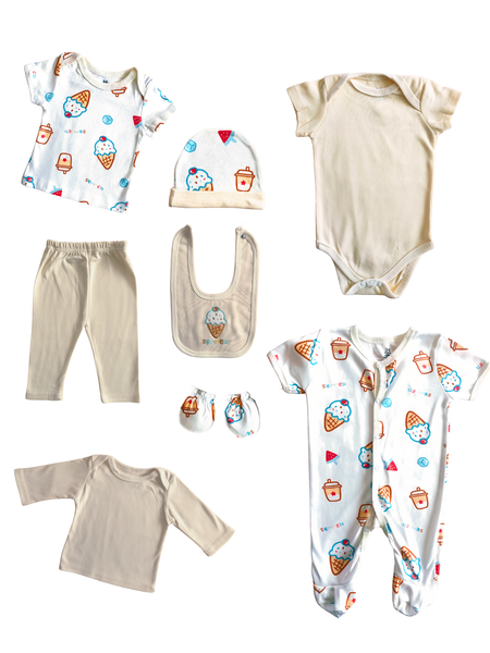 Newborn Essentials Baby Clothes Starter Set - 8 Piece -Pink