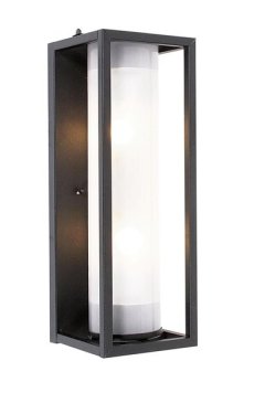 Large Rectangular Metal Lantern With Frosted Glass
