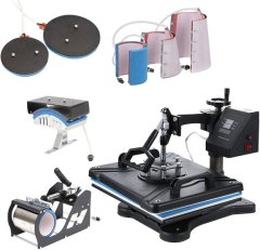 Heat Press, 8 in 1 Heat Press Machine 29x38cm/12x15 inch, 360 Swing Away