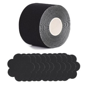 Up Tape, Ebony Toast, Black Boob Tape (5M) and Matching 5 Pair Nipple Pastie Set