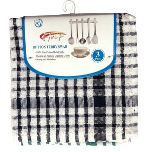 FMF Bulk Pack - 12 Pack Button Terry Swab 35x35cm