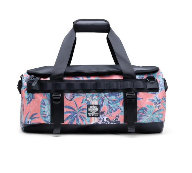 Harley-Davidson x Reyn Spooner Hawaiian Waterproof Duffel Bag - Orange