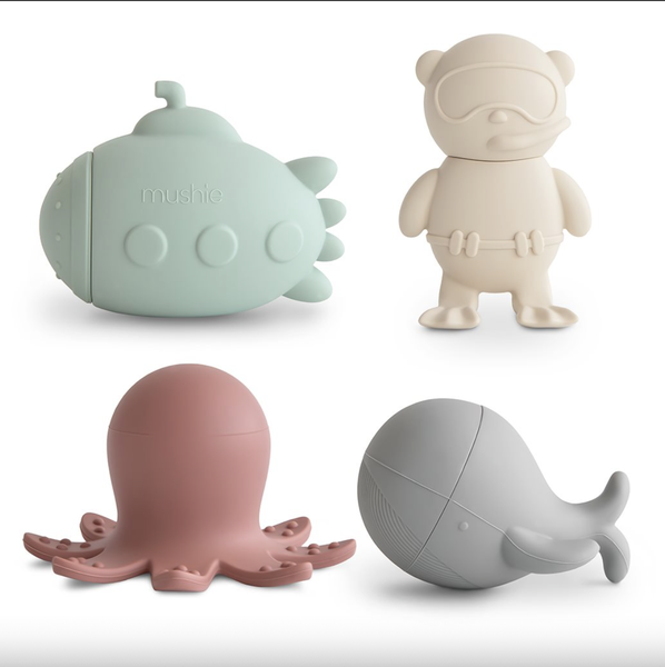 Mushie 100% BPA Free Silicone Sealife Bath Play Set (Mould Free)