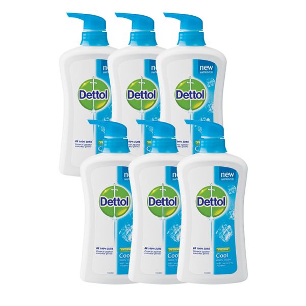 Dettol Body Wash Cool 600ml - 6 Pack Bundle