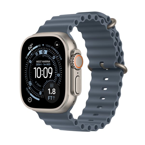 Apple Watch Ultra 3 GPS+Cell 49mm Natual Titanium Case Anchor Blu Ocean Bnd