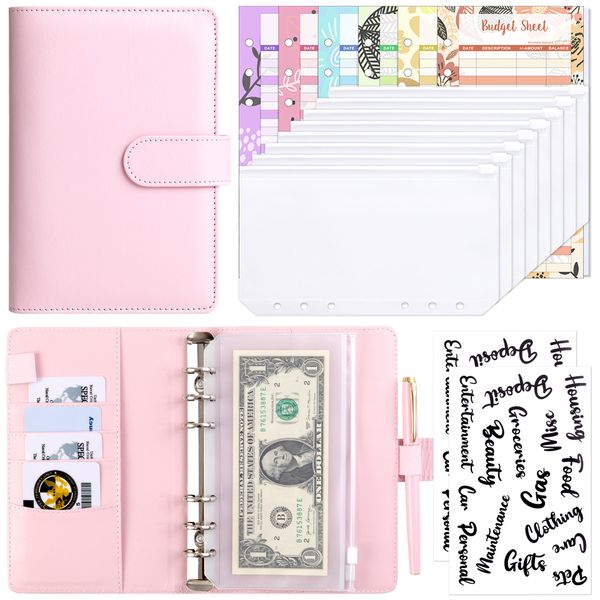A6 PU Leather Binder Planner Budget Planner Money Organizer
