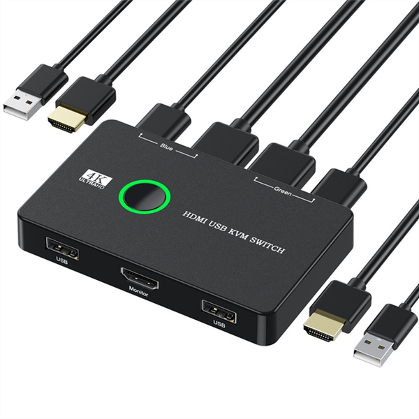 Kvm Switch 2 Port Box Usb And Hdmi-Compatible Switch For 2 Computers