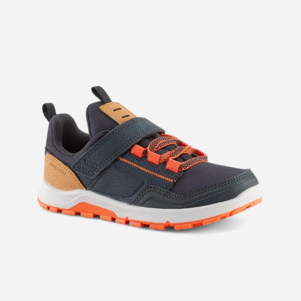 Quechua Kids Hiking Boots with Hook &amp; Loop - NH500 Low-rise - Blue &amp; Orange
