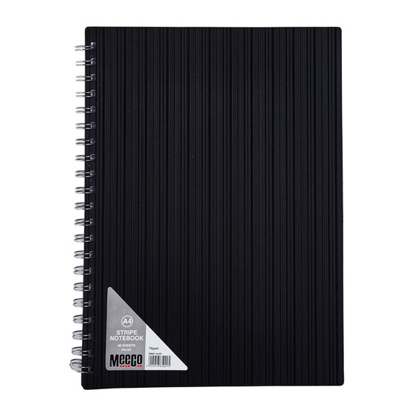 Meeco Executive A4 80 Ruled Sheets Spiral Bound Notebook - Black