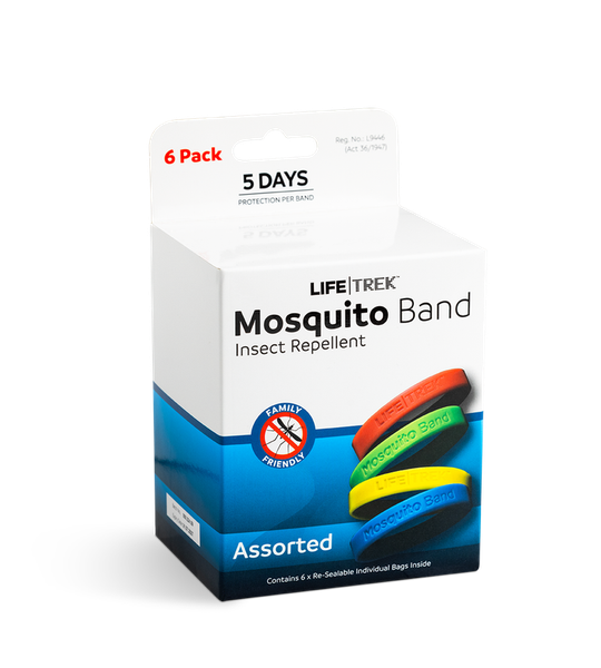 Lifetrek DEET Free Mosquito Repellent Adult Wrist Band Plain 6 Pack