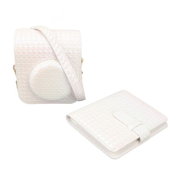 White PU case with album for Mini 12