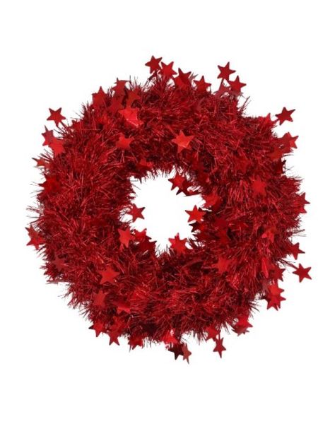 Minigood - Christmas Tinsel Wreath 40cm Diameter - Red