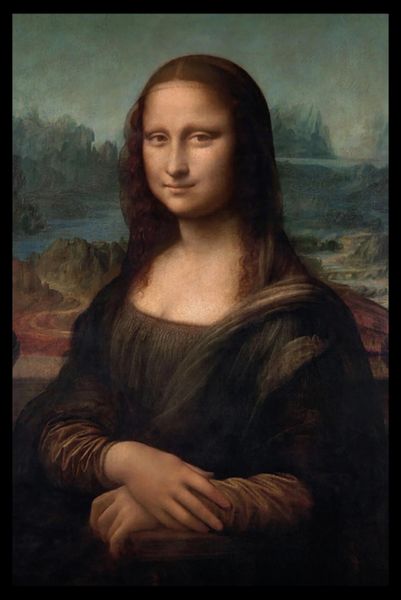 Leonardo da Vinci (The Mona Lisa) Poster with Black Frame