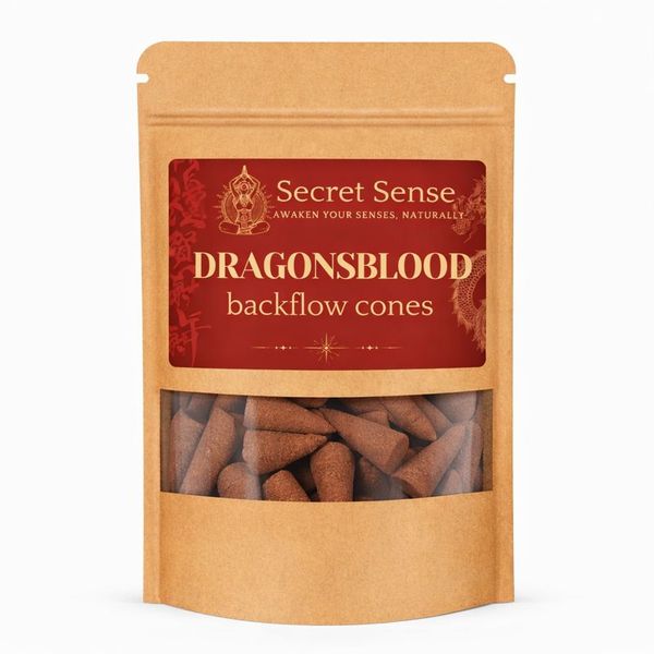 Secret Sense Dragonsblood Backflow Incense Cones - Pack of 20