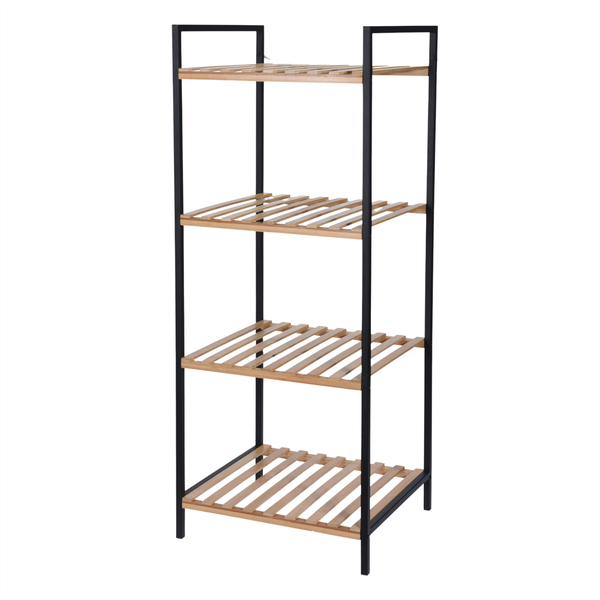 Bathroom Solutions - 4 Tier Natural Bamboo Bathroom Rack