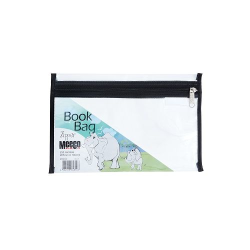 Meeco: A5 Book Bag with Zip Closure - Black