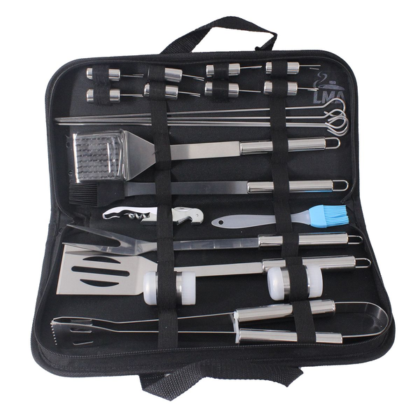 21 Piece Braai Utensil With Skewers Brush &amp; Opener In Bag