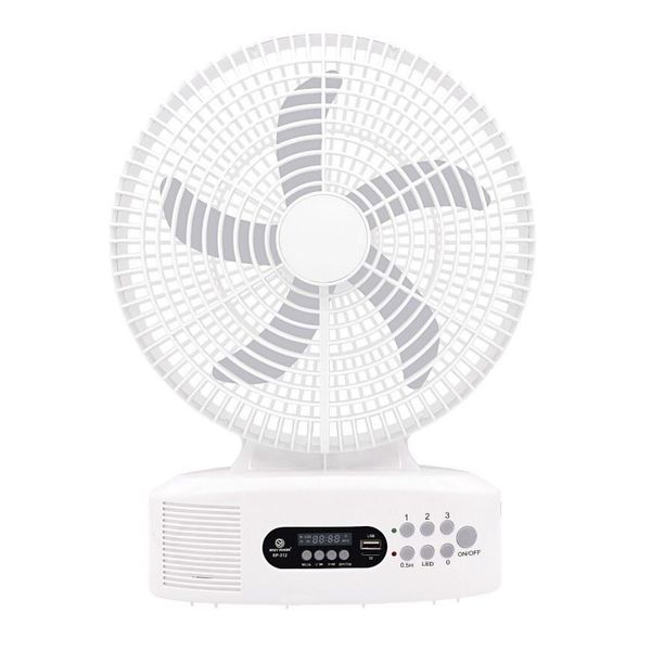 White Controlled Desk Fan - Rechargeable Solar Fan