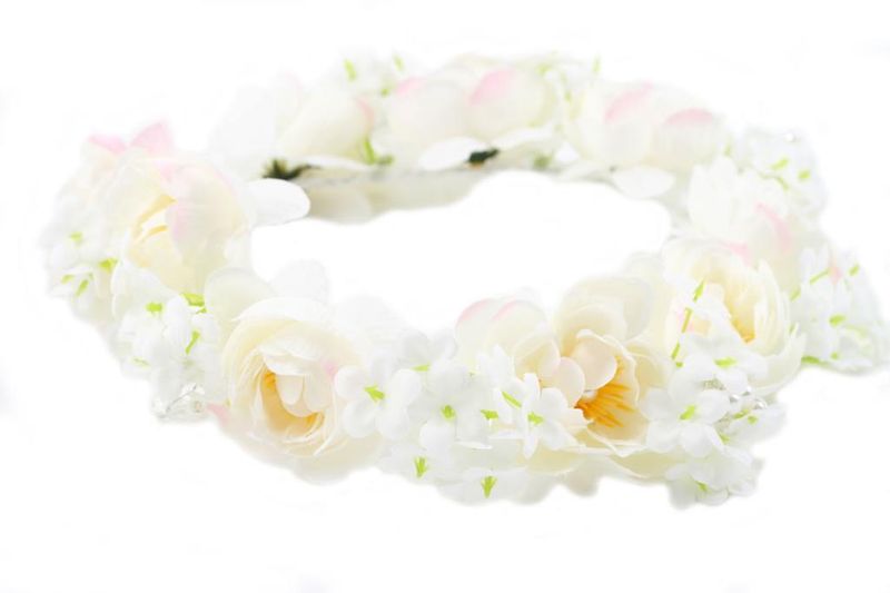 Handmade Floral Crown - White, Ivory (5 years - Adult)