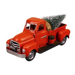 7 Inches Vintage Red Truck Christmas Decor Handcrafted Red Metal Truck Car