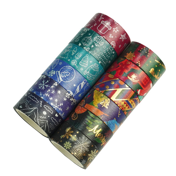 Christmas Washi Tape Set 12 Rolls for Arts, DIY Crafts, Journals