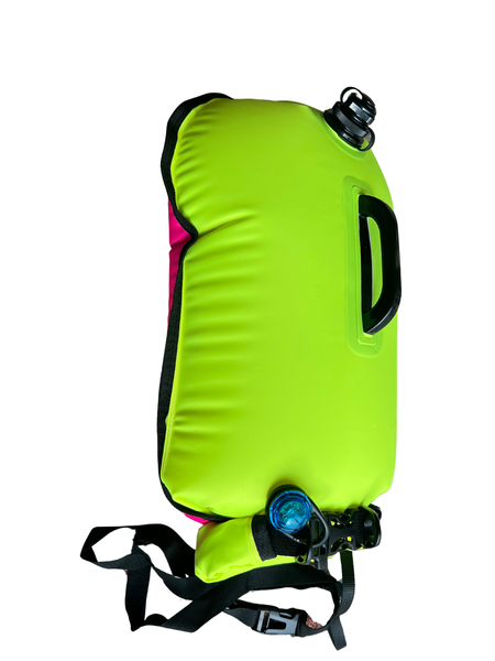 Pink and Green 20lt Swim Tow Float with Dry Storage and Adventure Light