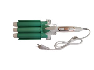 Green Hair Curling Iron 3 Barrel Ceramic Wand Curler