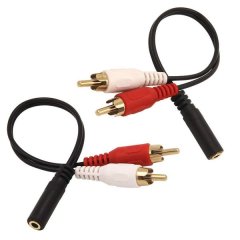 2 Pack Aux 3.5mm Female to 2 RCA Splitter Male Stereo Audio Y Cable for TV