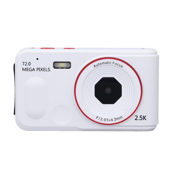 Student Camera 72MP, 2.5K, 16X Zoom, Anti-Shake, 2.4" Screen, White