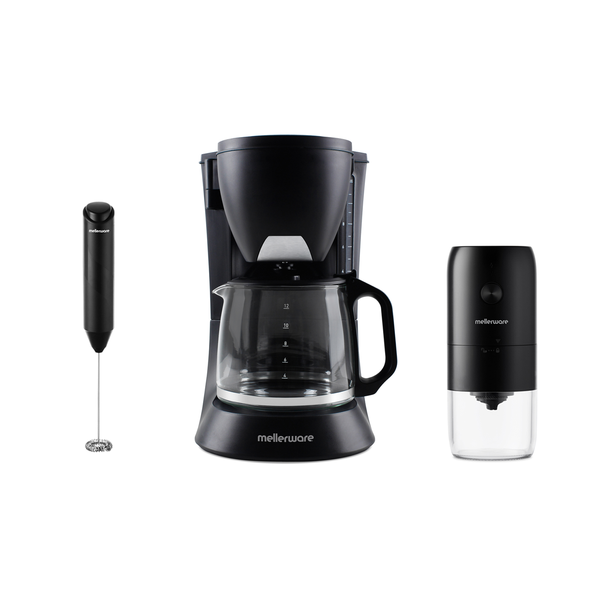 Mellerware Pack 3 Piece Milk Frother + Coffee Grinder + Coffee Maker Drip