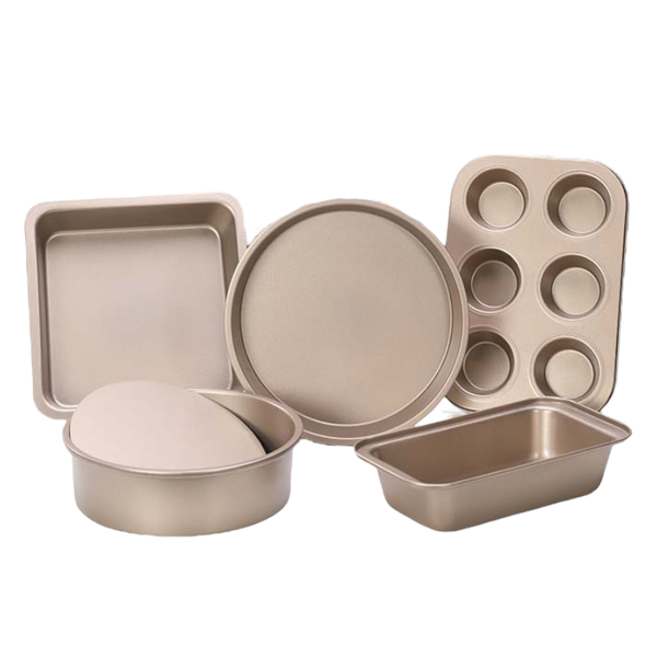 Carbon Steel Non-Stick Cake Mold Bread Pizza Bakeware Mold, Set of 5