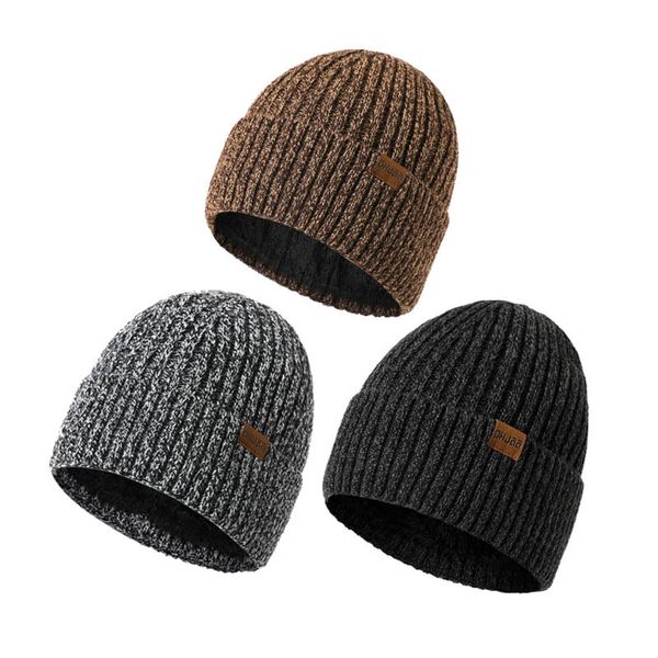 3 Pack Winter Hats for Men, Warm Fleece Lined Beanie for Men Women