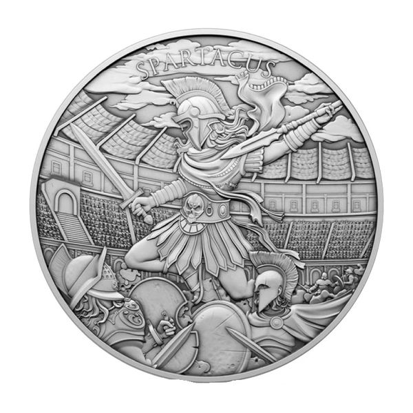 Legendary Warriors Spartacus Coin - 1 oz 0.999 Pure Silver Round