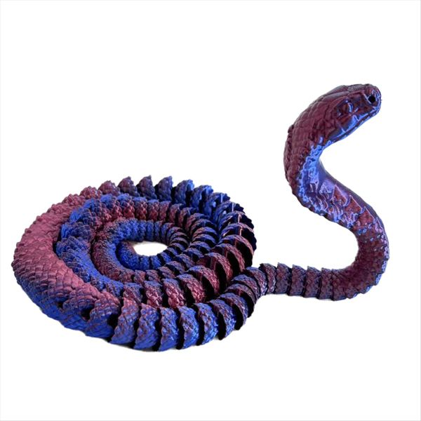 3D Printed Snake Movable Snake Handmade Toy Laser Red &amp; Black