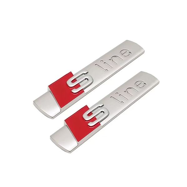 Audi S-Line Badge Set Gloss Silver (AD-SLINE-BADGE-GS)