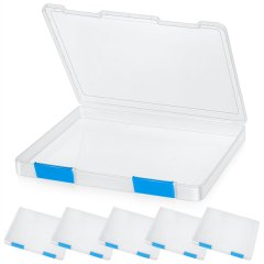 6 Pcs Clear A4 File Box Document Plastic Storage Box Case with Buckle