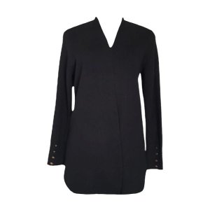 Ladies Black Button Sleeve Cardigan
