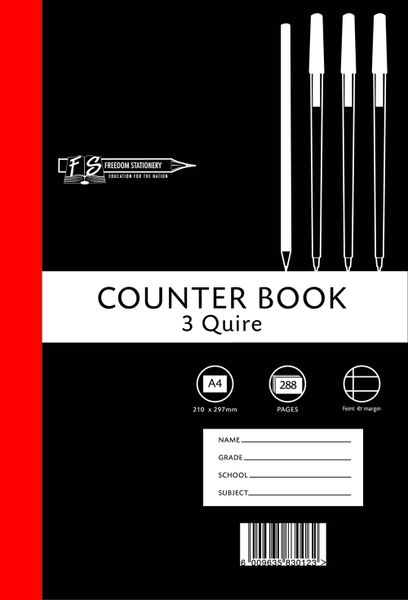 Freedom Stationery 3 Quire 288 Page A4 F&amp;M Counter Book