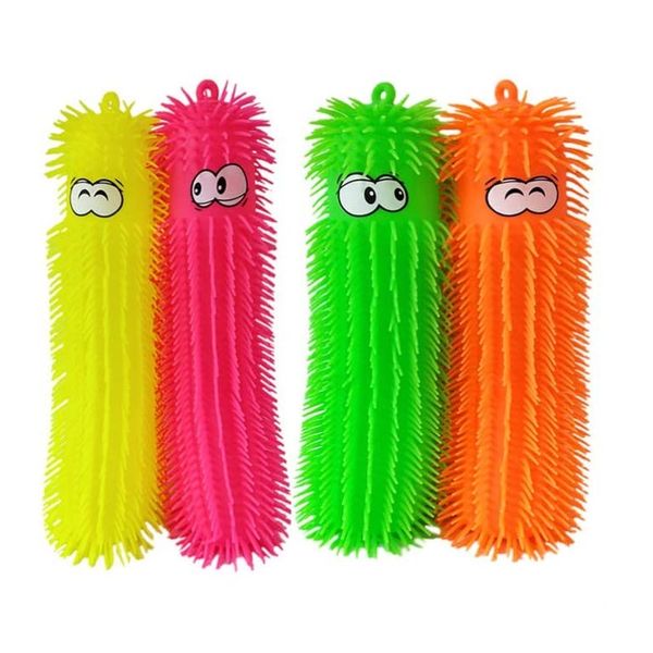 Light Up Sensory Spiky Caterpillar Stress Toy Assorted Colours (Pack of 12)