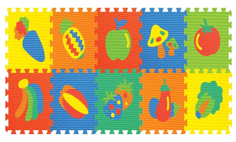 Vegetable Shapes EVA Puzzle Floor Mat (10 Pieces) - Kids Play &amp; Learn