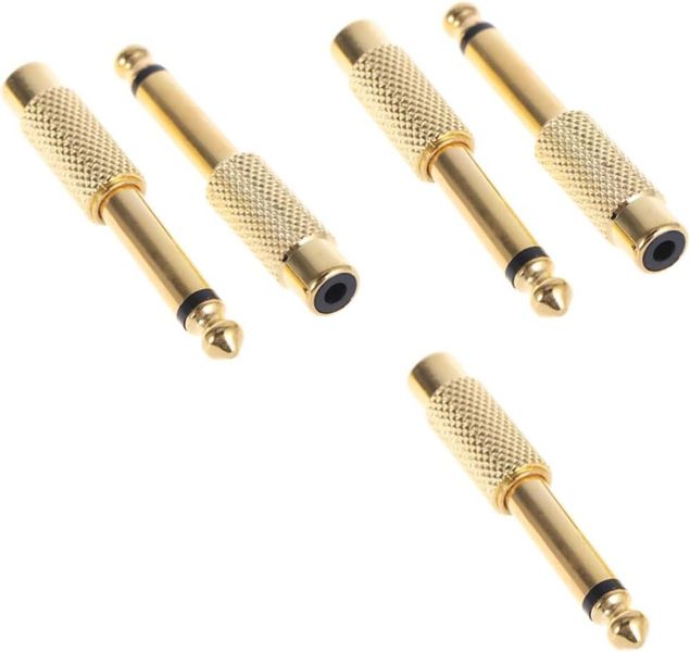 Gold Plated Male Mono to Female Stereo Audio Adapter Connector for Profess