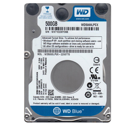 WD Blue 500GB Internal 2.5" SATA Hard Disk Drive