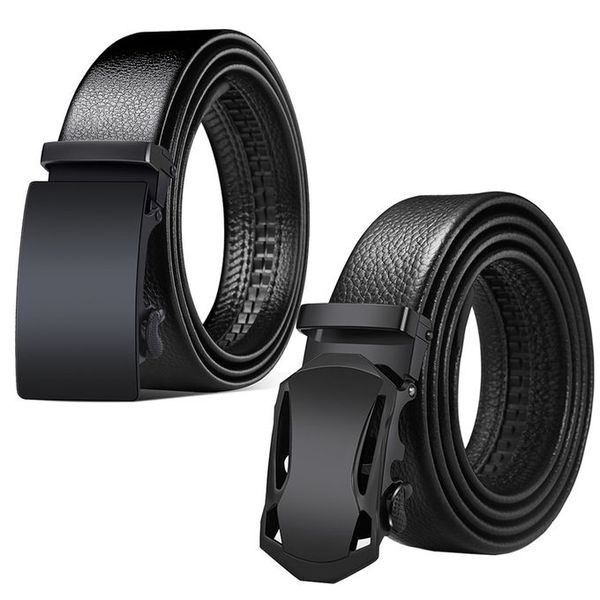 2 Pieces Automatic Buckle Leather Belt Business Casual For Men