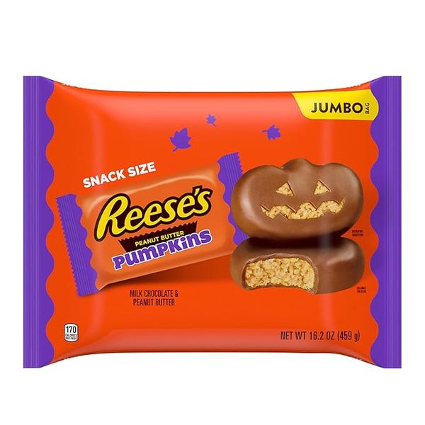 REESE'S Peanut Butter Pumpkins - Milk Chocolate Halloween (Jumbo Bag, 459g)
