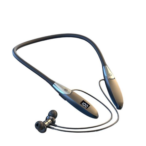 Neckband Bluetooth Headphones Large Battery LED Digital Display Headset