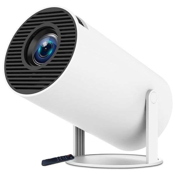 Mini Projector with WIFI 6 and Bluetooth, HD Projector with Android TV