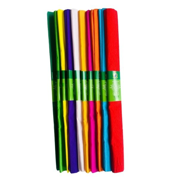 Arts &amp; Crafts Crepe Paper Value Pack (200cm x 50cm ) Pack of 10